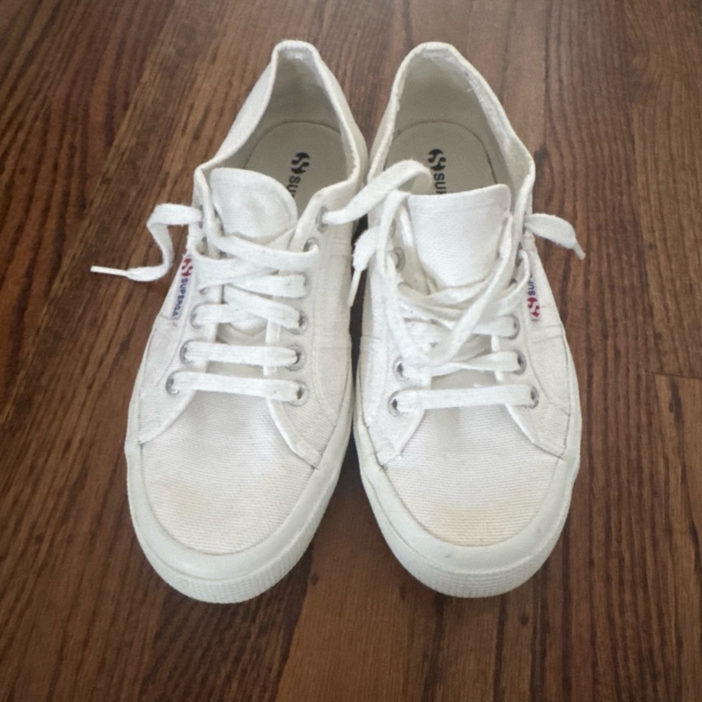 Superga White Low-Top Canvas Sneakers